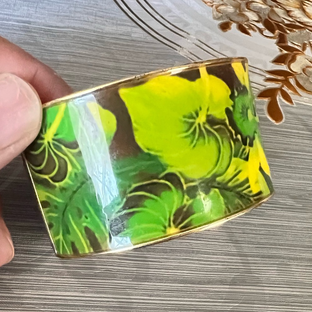 Floral Green and Yellow Bangle